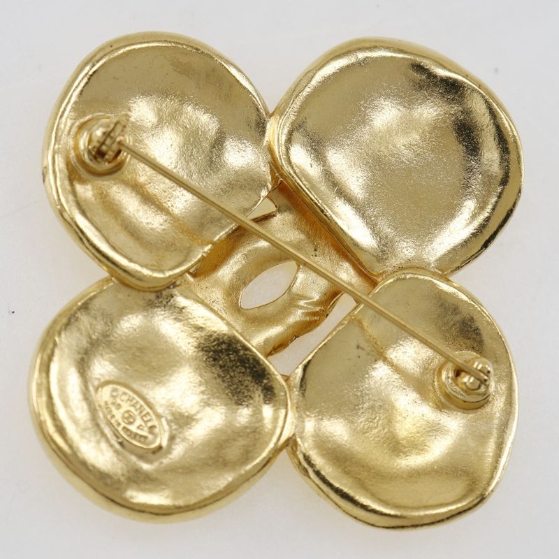 Chanel Clover Gold Plated 96P Ladies 28.8g Brooch