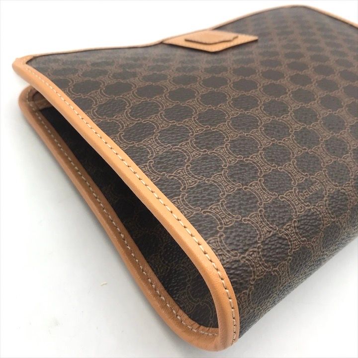 Celine Macadam Triomphe Clutch Brown