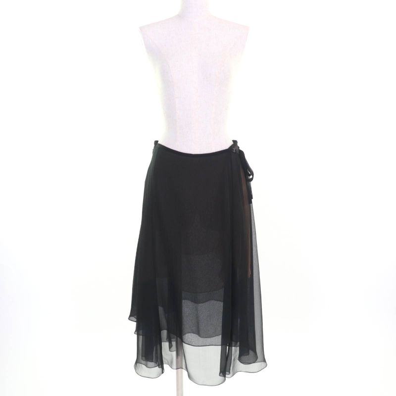 CHANEL P70007 100% Silk With Coco Hardware Side Ribbon Knee-length Chiffon