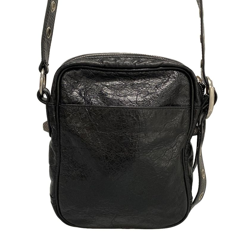 Balenciaga Shoulder Bag Le Cagor Crossbody Bag 719065 Black Lambskin
