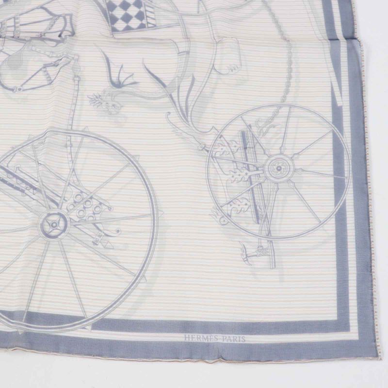 Hermes Gavroche 45 Voitures Enequilibre Elaborate Carriage 100% Silk Scarf