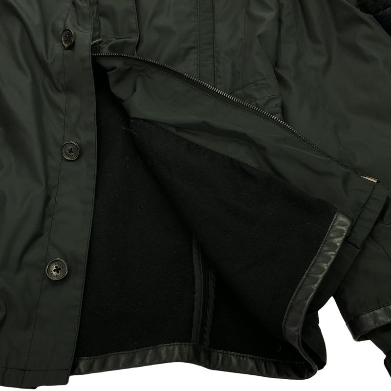 Prada Zip-Up Nylon Jacket with Wool Liner Blouson Black S