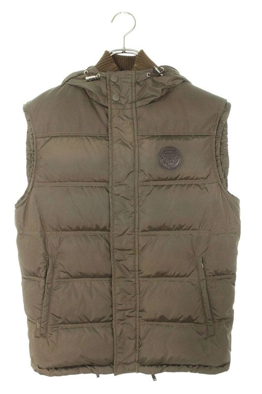 Gucci 268882 Z9687 Logo Patch Hooded Down Vest Men's 44