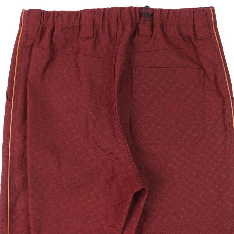 Gucci 20SS 614939 Cotton GG Jacquard Layered Hem Design Pants Worn On The