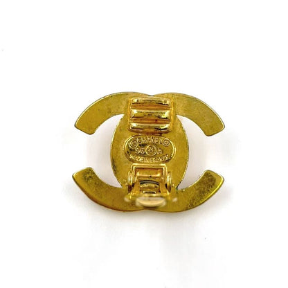 Chanel Turnlock GP Gold Earrings