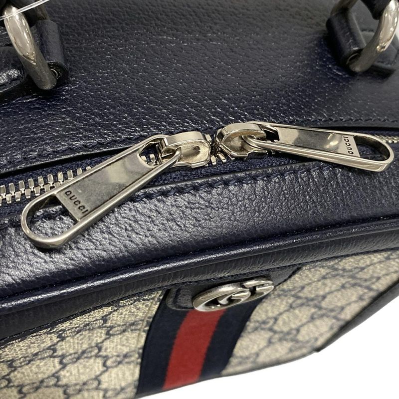 Gucci GG Plus GG Supreme/gg Marmont 772157 Navy Ivory And Red Leather