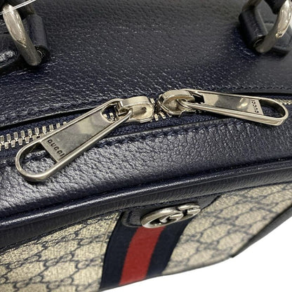 Gucci GG Plus GG Supreme/gg Marmont 772157 Navy Ivory And Red Leather
