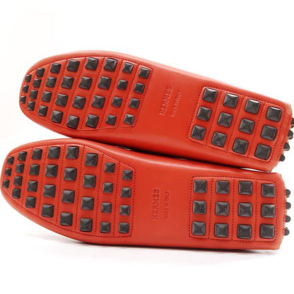 Hermes Moccasins Irving Driving Shoes #38 24.5cm (9.65in) Orange Hermes