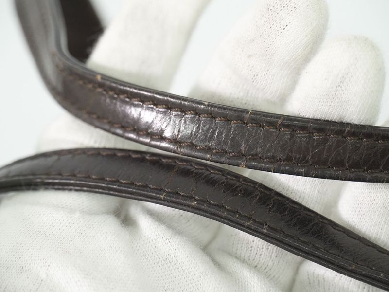 Authentic Loewe Anagram Handbag Leather Brown Anagram Bag Pre-owned [follow-up