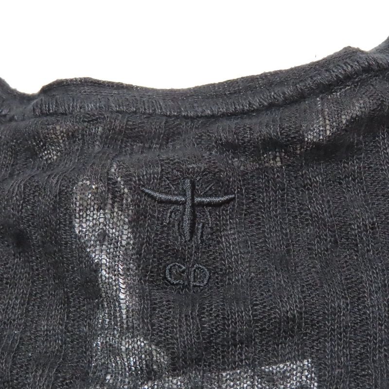 Unused 23ss Christian Dior Tiered Frill Linen Knit Dress Long Logo Embroidery