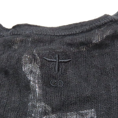 Unused 23ss Christian Dior Tiered Frill Linen Knit Dress Long Logo Embroidery