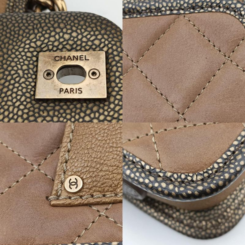 Chanel Back Toss School Mini Flap Gold Leather A67252 17089864