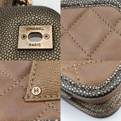 Chanel Back Toss School Mini Flap Gold Leather A67252 17089864