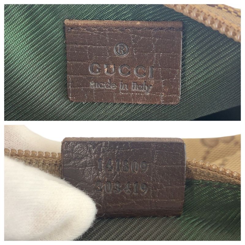 Gucci Sherry Line Beige Silver Hardware GG Canvas 141809 Handbag Accessory