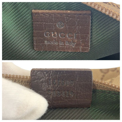 Gucci Sherry Line Beige Silver Hardware GG Canvas 141809 Handbag Accessory