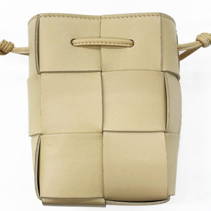 Bottega Veneta Shoulder Cassette Mini Crossbody Bucket Bag Ivory