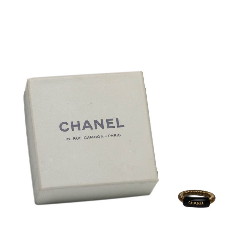 Chanel Logo Gold Black Plated Ladies Chanel