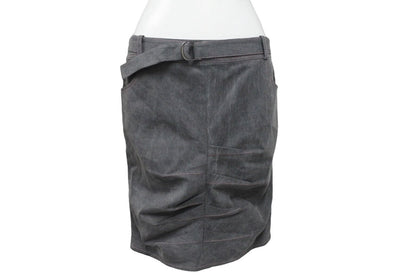 Dior Denim Skirt Belted Design Stitch Galliano 38 — view 3