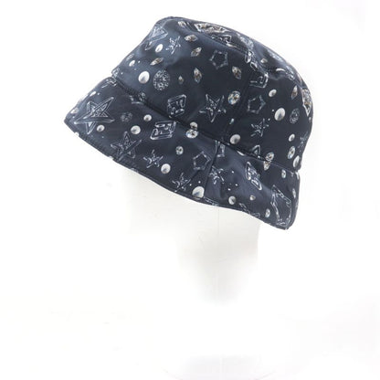  Fendi Fxq966 FF Logo Zucca Star Reversible Hat Bucket Hat Navy Storage With