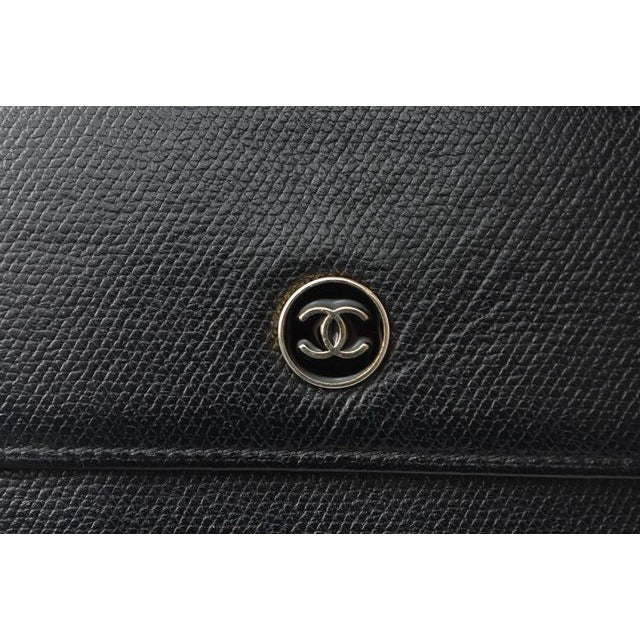 Chanel Foldable Wallet with Double Hooks Black — view 10
