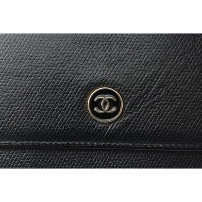 Chanel Foldable Wallet with Double Hooks Black — view 10