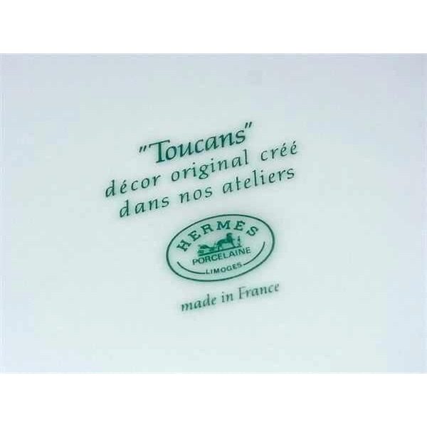 Hermes Toucans Plate Tableware Green Yellow — view 3