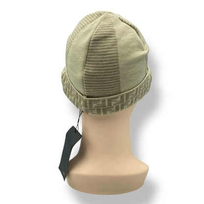 Fendi Knit Cap Wool Fflogo Beige Sweater — view 4
