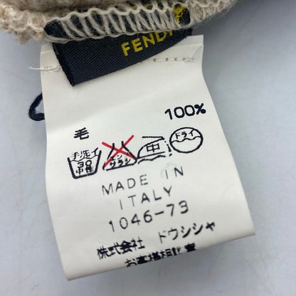 Fendi Knit Cap Wool Fflogo Beige Sweater — view 5