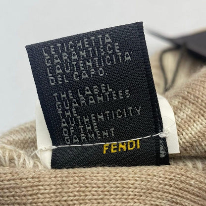 Fendi Knit Cap Wool Fflogo Beige Sweater — view 8
