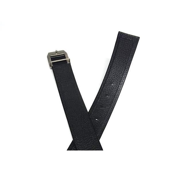 Gucci H9 hlx GG Pattern Nylon And Leather Silver Hardware Belt — view 3