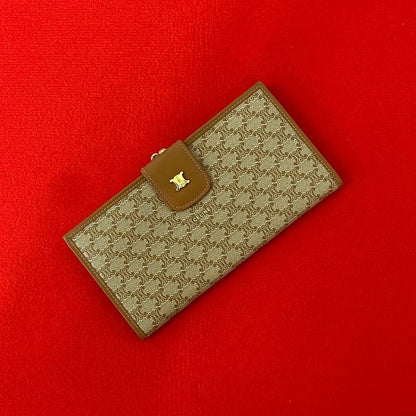 Celine Vintage Macadam Pattern Triomphe Logo Hardware Leather