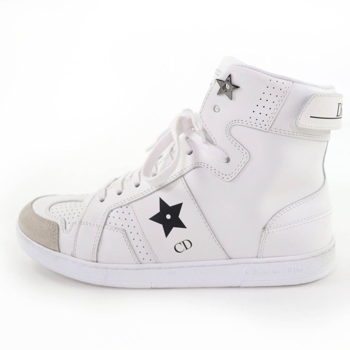 Dior Star Leather High Cut Sneakers White 36.5 — view 5