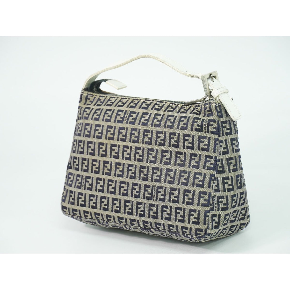 Fendi Zucchino Handbag Canvas Gray Navy Bag — view 2