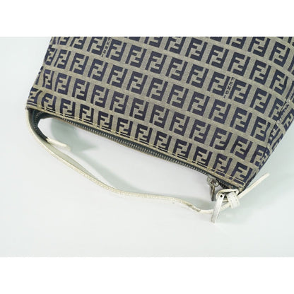 Fendi Zucchino Handbag Canvas Gray Navy Bag — view 4