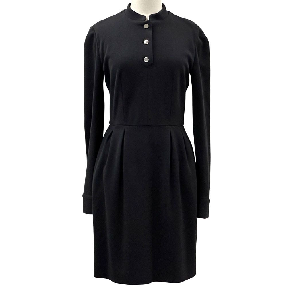 Gucci Dress Wool Black M with Belt Ceremonial