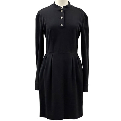 Gucci Dress Wool Black M with Belt Ceremonial