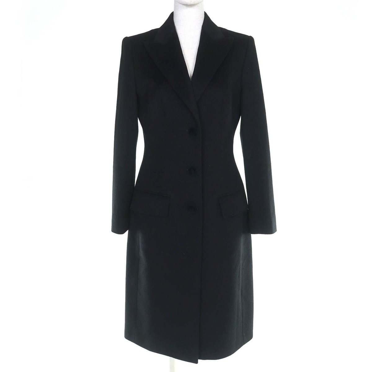 Dolce & Gabbana Wool Lining Leopard Pattern Peaked Lapel Color Single Long Coat