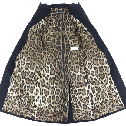 Dolce & Gabbana Wool Lining Leopard Pattern Peaked Lapel Color Single Long Coat — view 5
