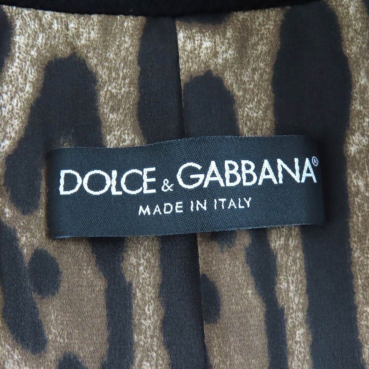 Dolce & Gabbana Wool Lining Leopard Pattern Peaked Lapel Color Single Long Coat — view 8