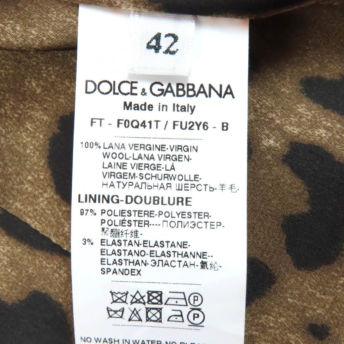 Dolce & Gabbana Wool Lining Leopard Pattern Peaked Lapel Color Single Long Coat — view 9