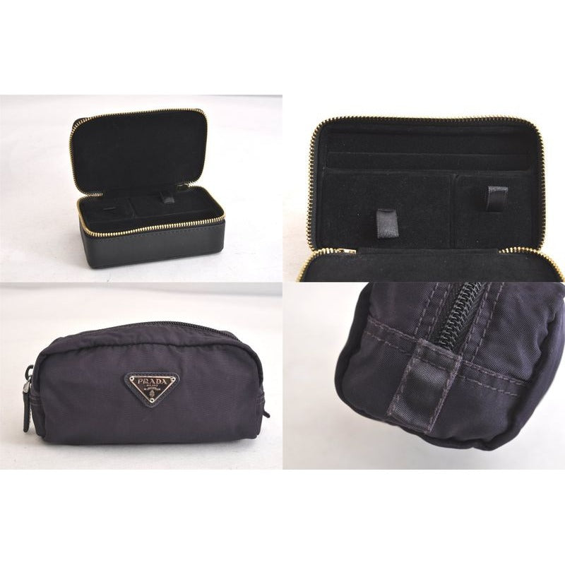 Prada Dior Coach Pouch Card Jewelry Case Set Of 4 Blue Green Purple 2811 — view 8