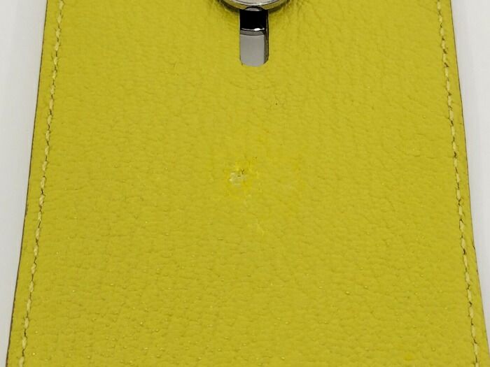 Hermes Diablo Card Case Chevre Leather Yellow Stamped Y