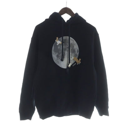 Loewe Relaxed Fit Hoodie Pullover Hood Logo Rabbit Fleece Print Black S359 Y25 X52