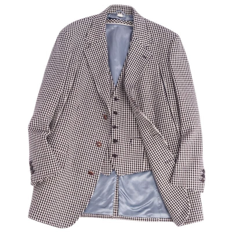 Gucci Ensemble Tailored Jacket Vest Gilet Checked Wool Outerwear 48 — view 2