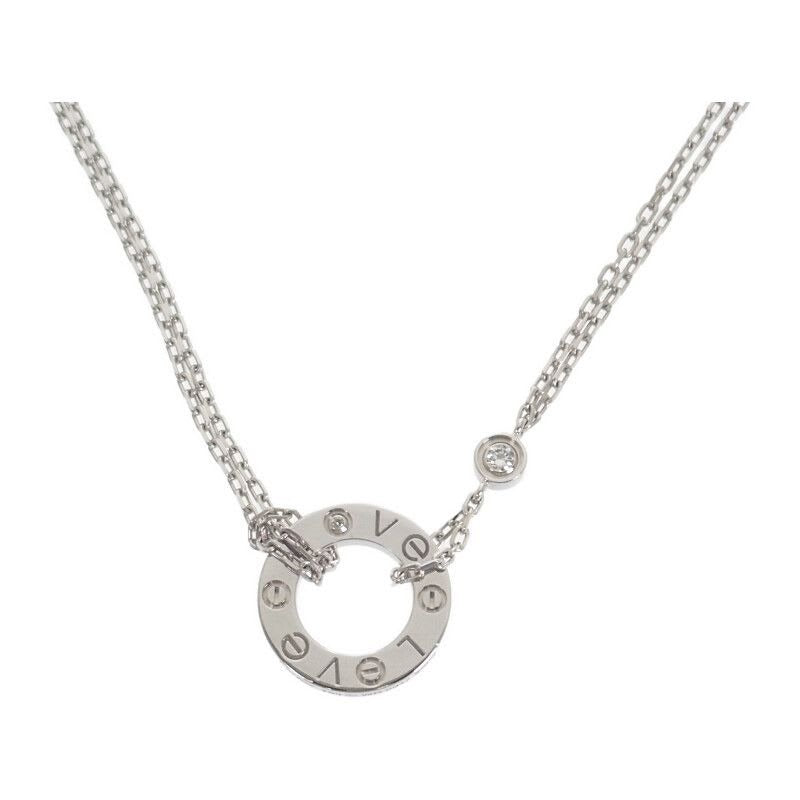 Cartier Love Circle Necklace 18Kwhite Gold Diamond