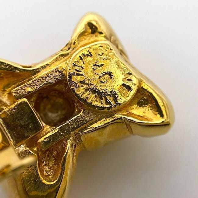 Celine Earring Gold Triomphe Excellent Condition Rare GP Used