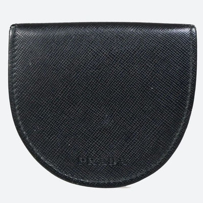 Prada Coin Case Coin Case Logo Leather Black 01bs117