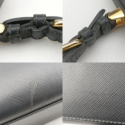 Prada Framed Top Handle Tote Black Saffianoleather 7/9