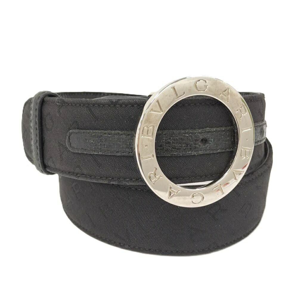 Bvlgari Logo Mania Belt Leather Black 105 42