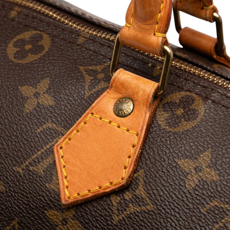 Louis Vuitton Monogram Speedy 30 M41526 Brown PVC Leather Women Louis Vuitton